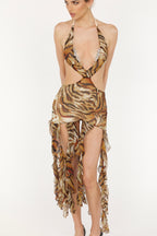 MOBWIFE DRESS in tiger print